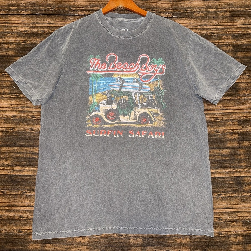 The Beach Boys Band Tee Surfin' Safari Graphic Grey Size Large